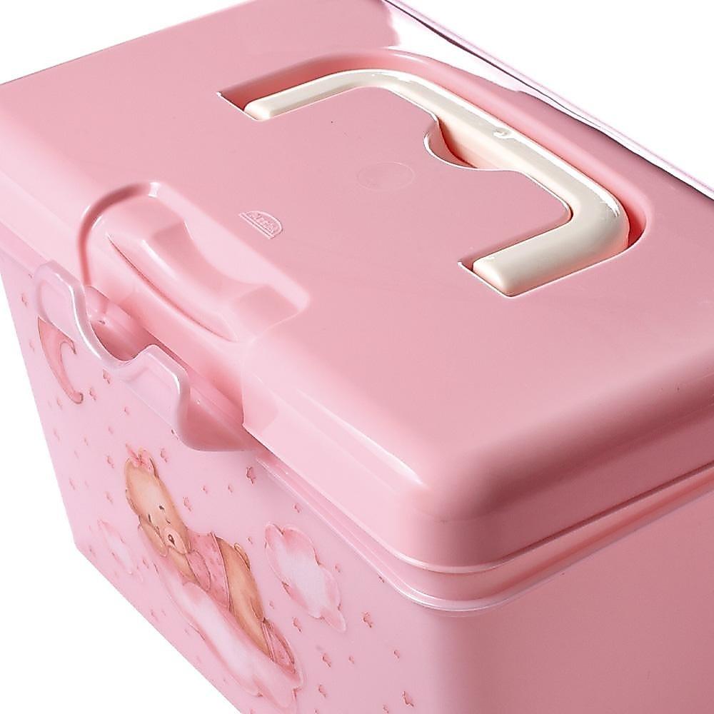 Maleta Organizadora Caixa Multiuso Ursa Rosa Caixa Multiuso Volta Às Aulas Plasútil