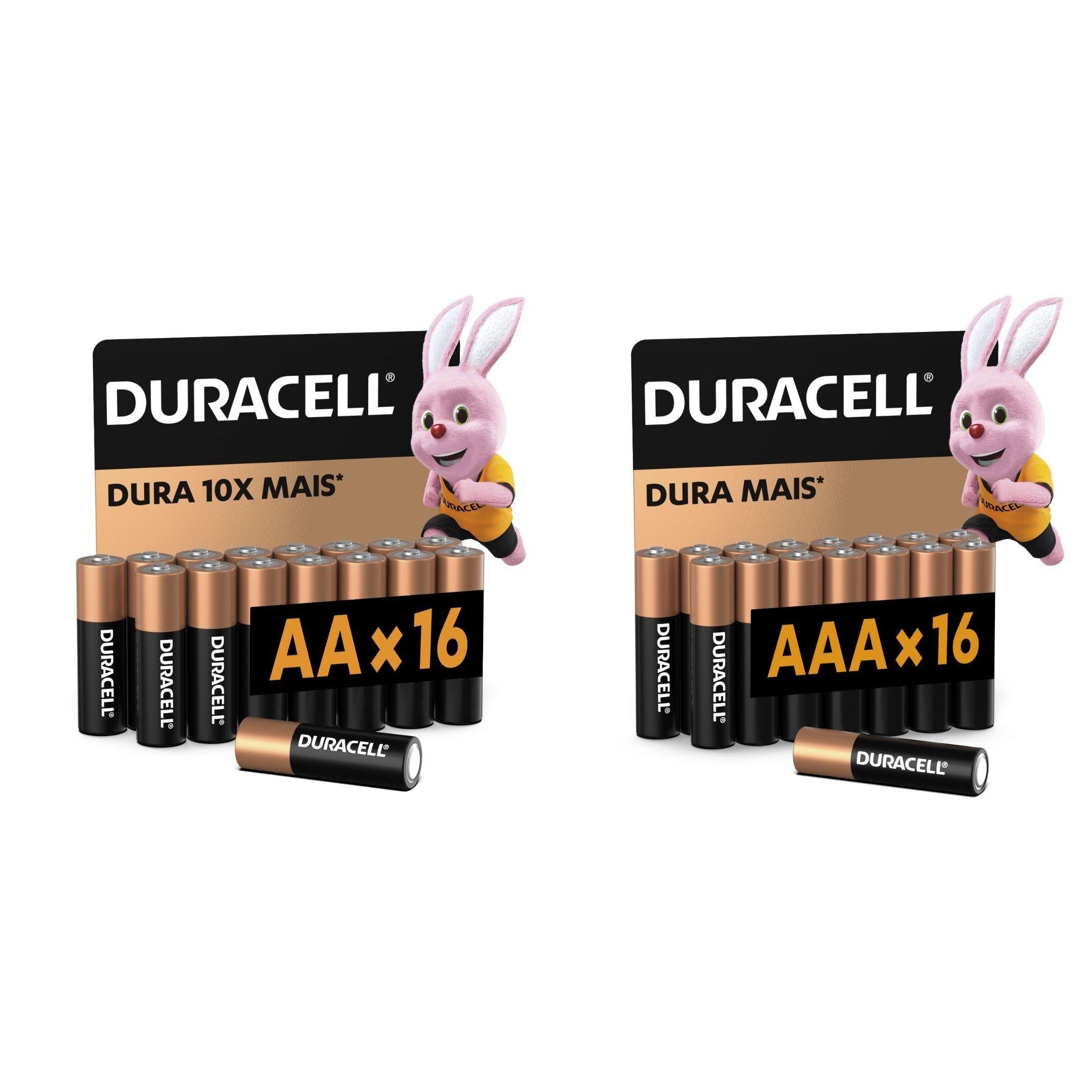 Kit Pilha Alcalina Aa Com 16UN E Aaa Com 16UN - Duracell