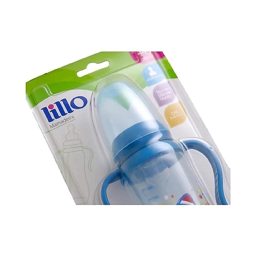 Mamadeira Com Alça Acinturada Sonho 240ml Azul - Lillo