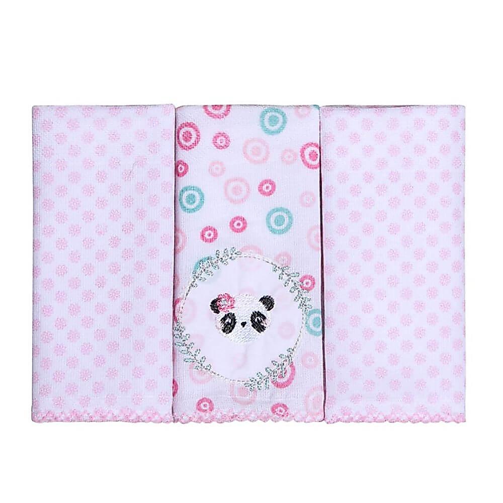 Kit Pano De Boca Estampado Papi Bordados Amigas - 03 Peças