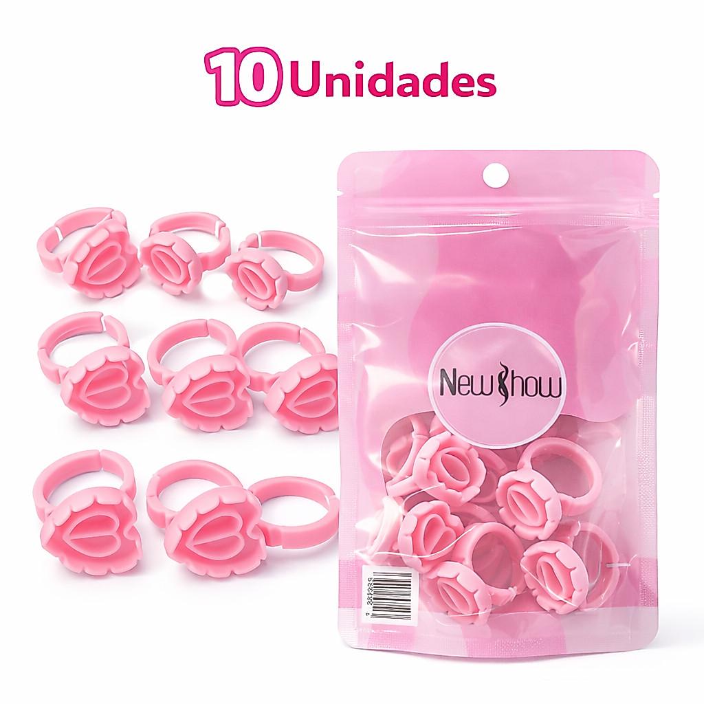 New Show 120unidades Anel Batoque Coração Descartável Cola Micropigmentação Henna Cílios Sobrancelhas