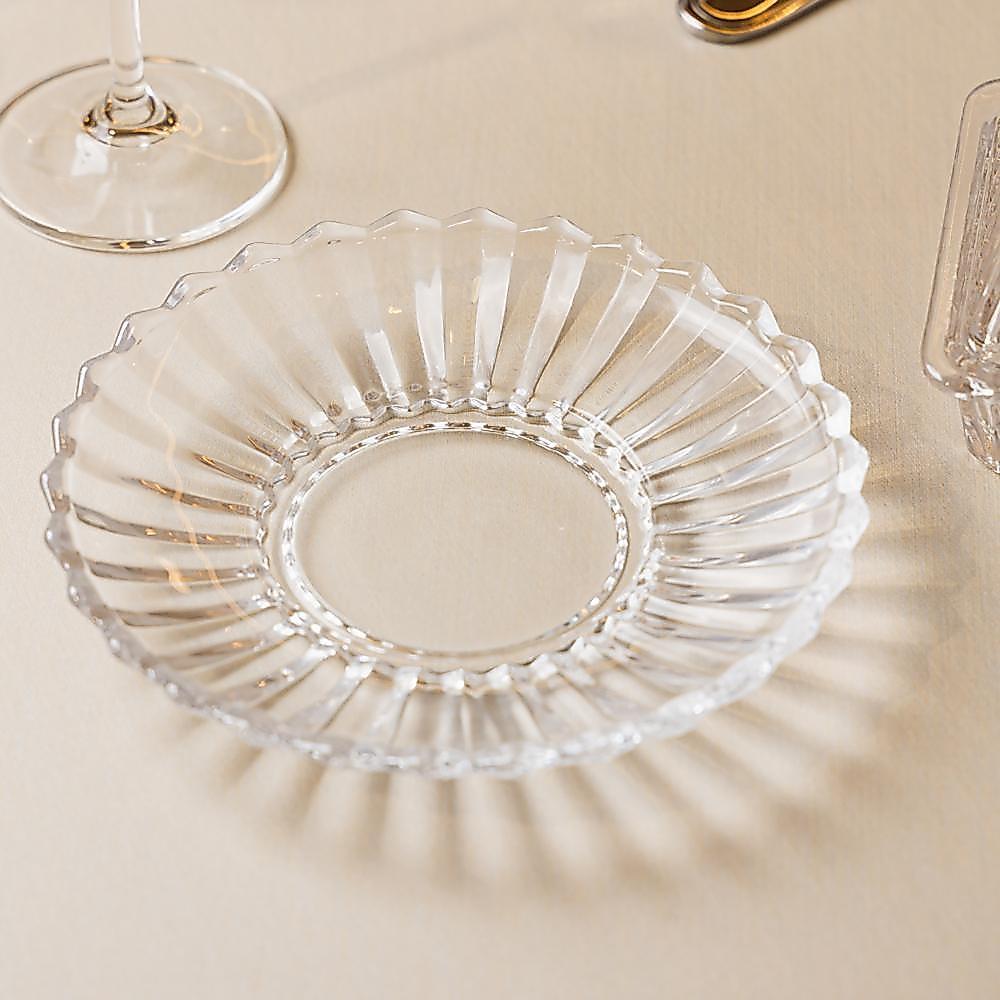 Pratos De Sobremesa 4 Peças Cristal 16cm Geneva Wolff Texturizado Para Mesa Posta