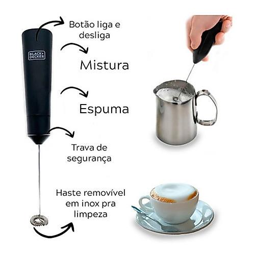 Mini Mixer Misturador Multiuso Portátil Sem Fio M150 Inox Resistente Pilha - Black Decker