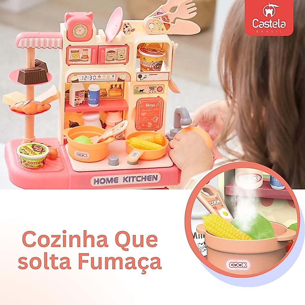 Cozinha Completa Solta Fumaça Sai Água Luz Infantil Castela