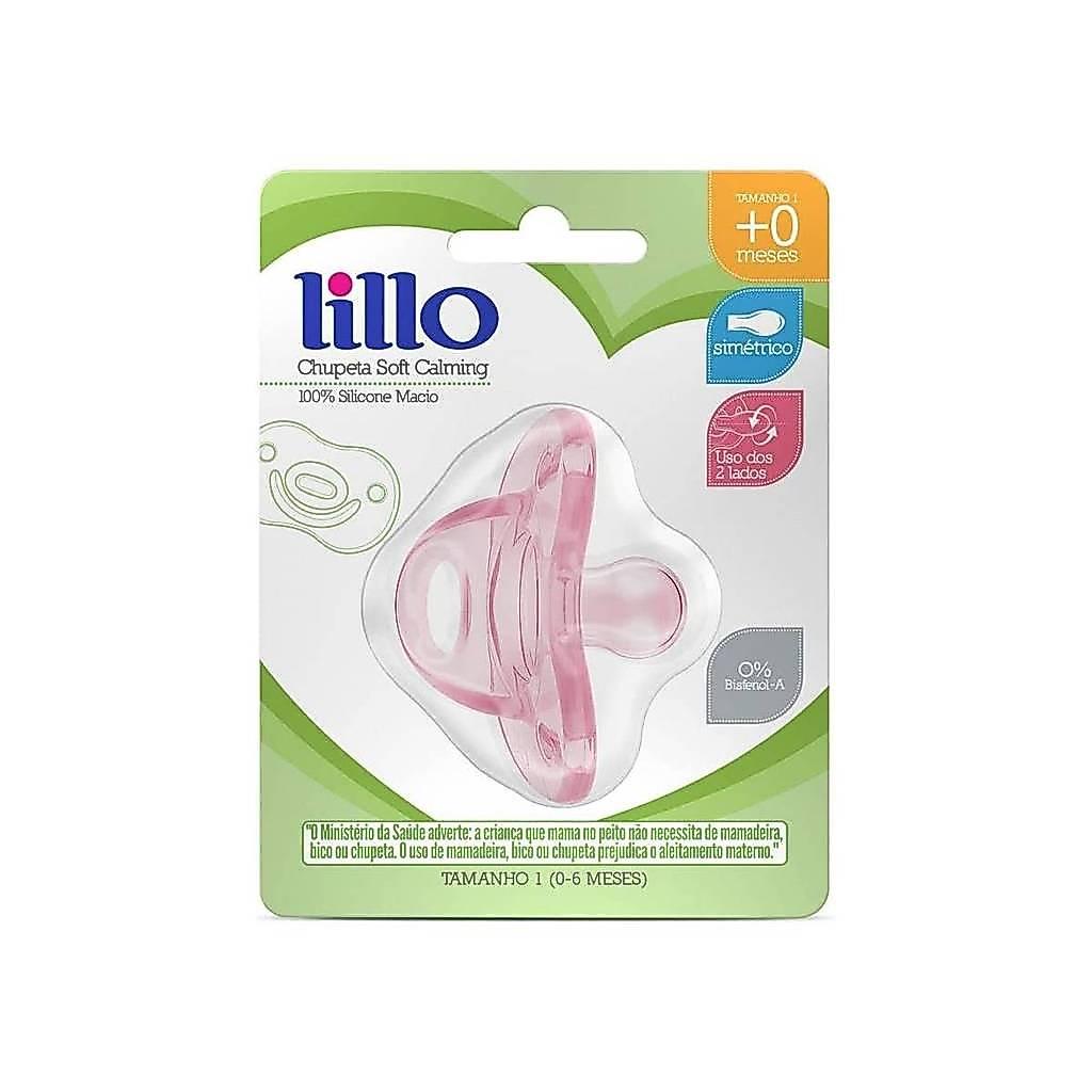 Chupeta Soft Calming Silicone Simétrico Tam.1 Rosa - Lillo