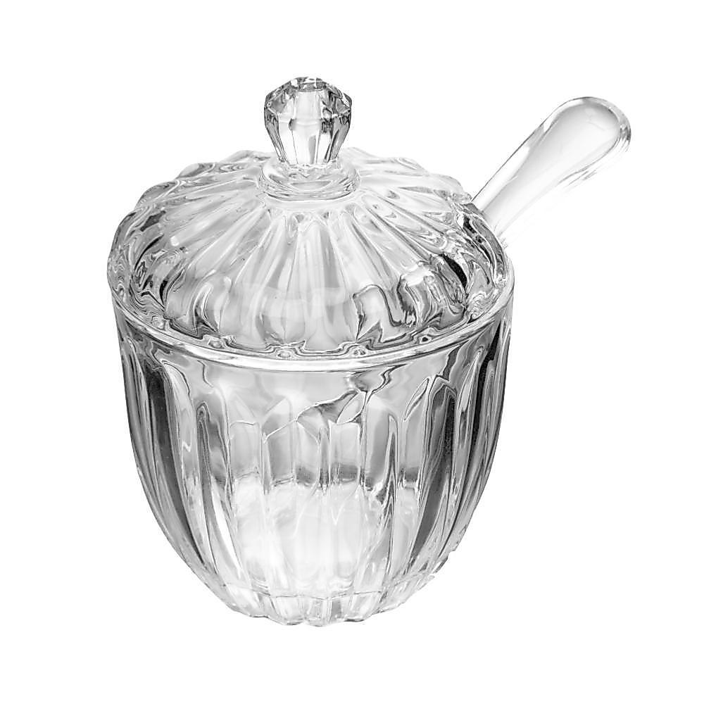 Açucareiro Com Colher Geneva 8cm X 11cm Cristal - Wolff