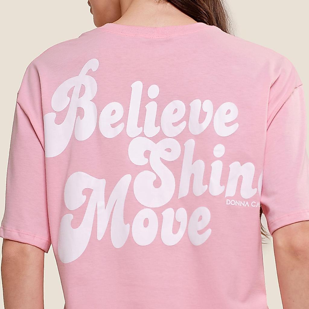 Blusão Oversized Feminino Rosa Sandy Com Estampa Emborrachada