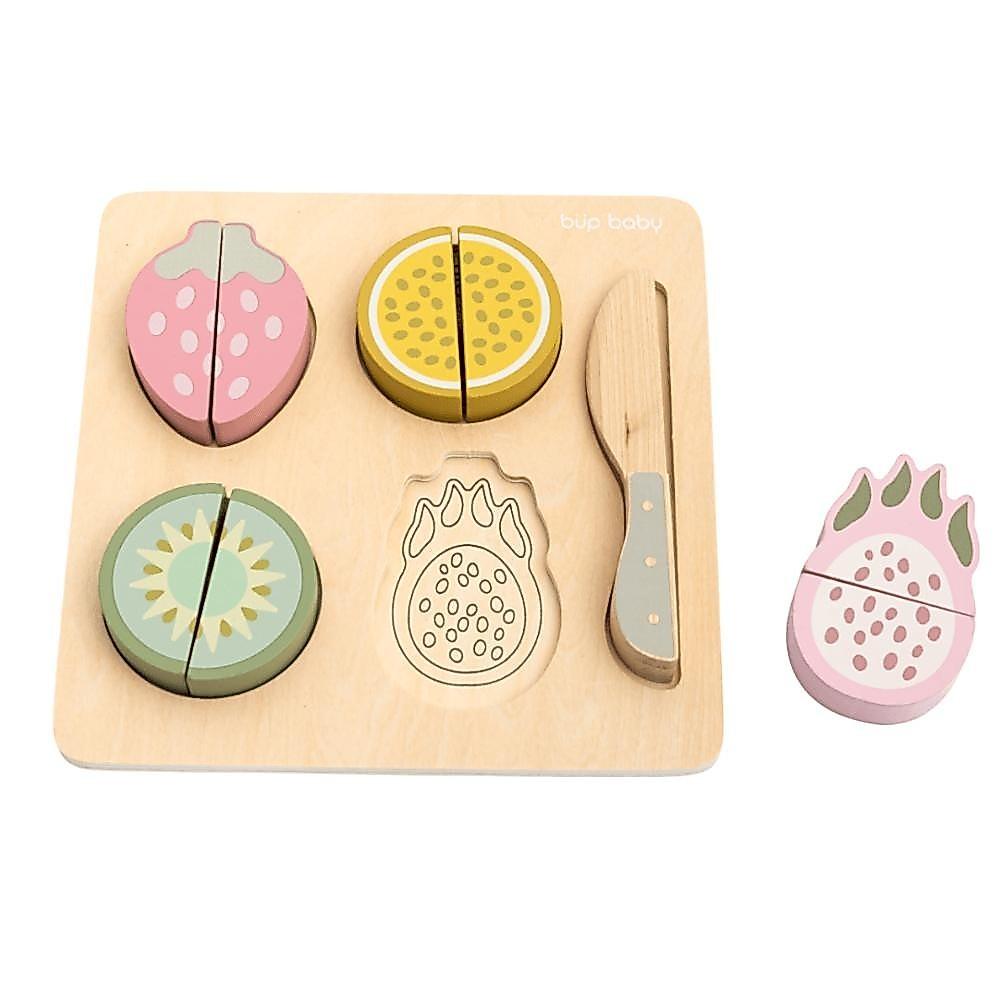 Brinquedo De Madeira Kit Frutas Com Corte Büp Baby