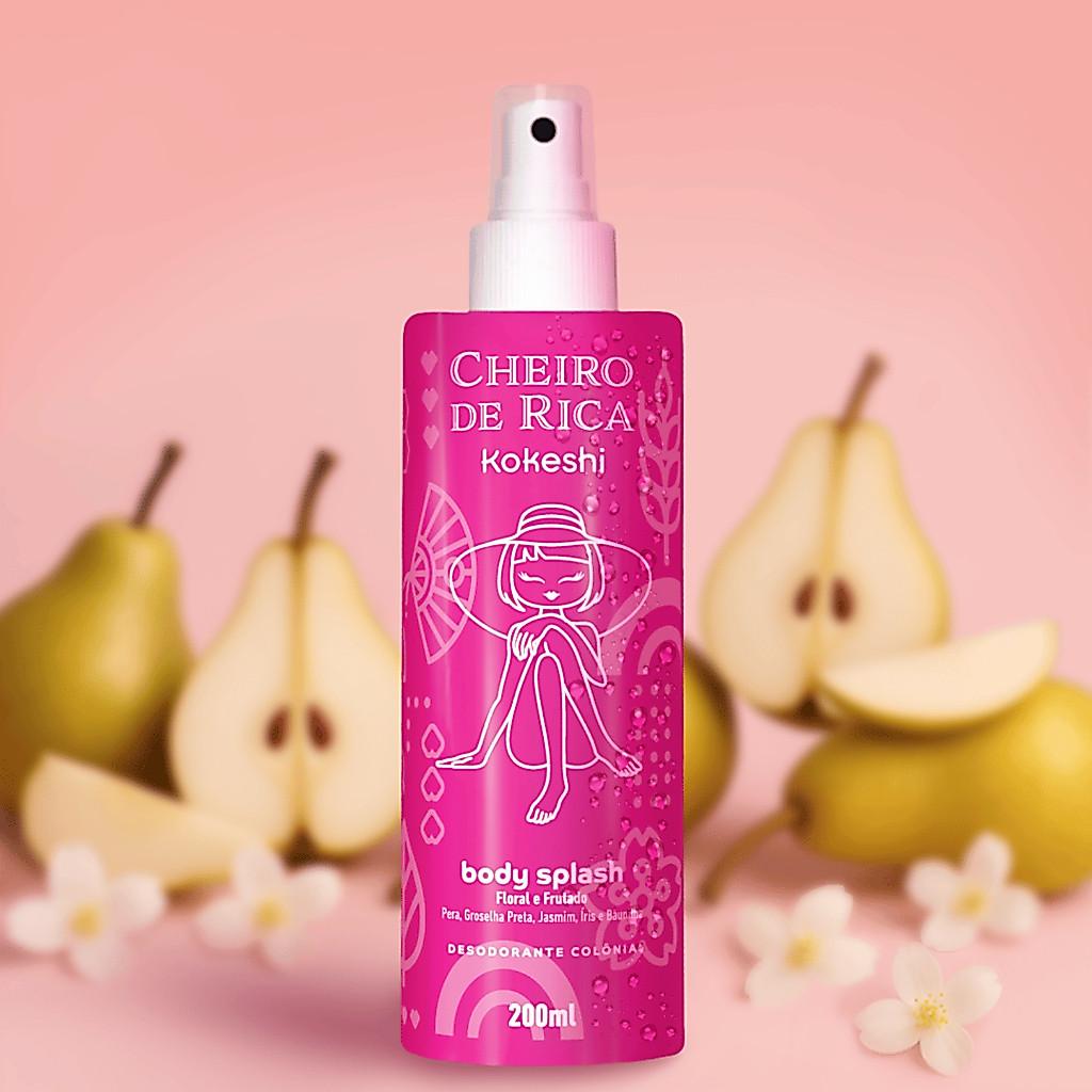 Body Splash Corporal Cheiro De Rica N1 Kokeshi 200ml Floral Frutado