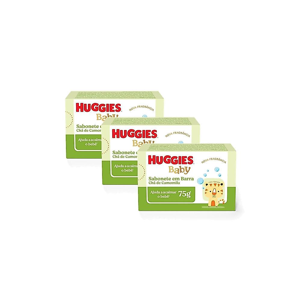 Kit 3 Sabonete Em Barra Huggies Hora De Sonhar 75g