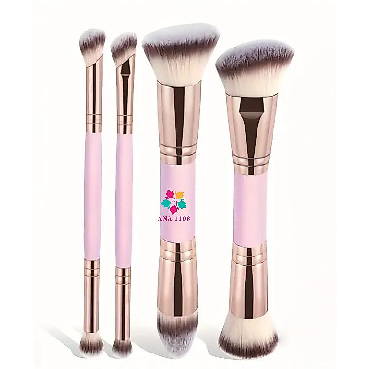 Ana 1108/4 Pincéis De Maquiagem De Ponta Dupla/conjunto Com Parte Superior Plana Angular/cerdas Maci