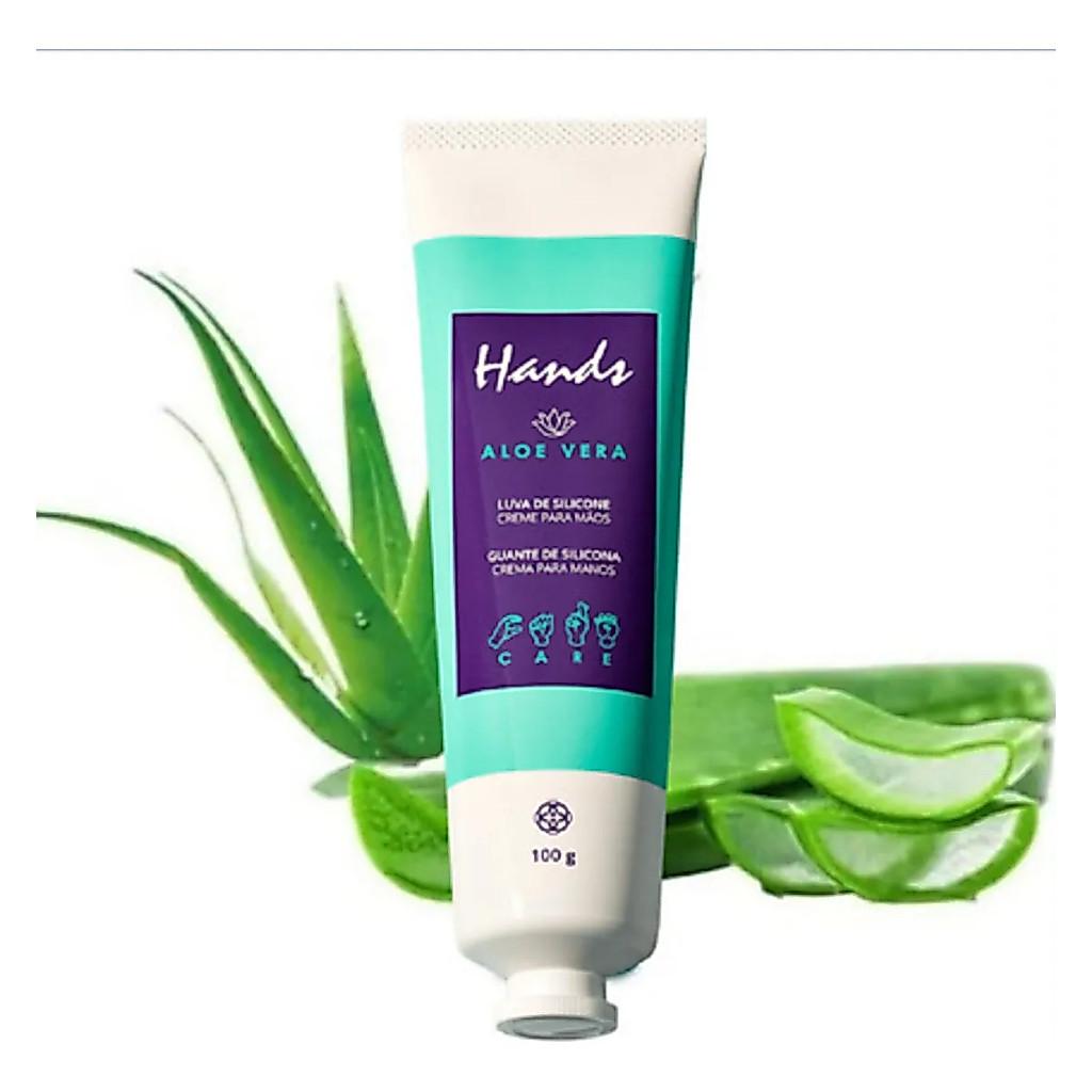 Luva De Silicone Aloe Vera Creme Hidratante Para As Mãos Hands Hinode 100g