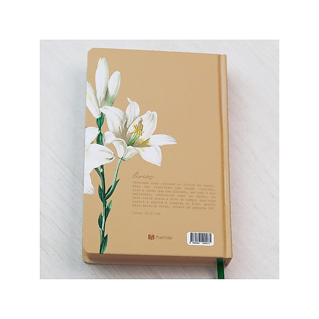 Kit Bíblia Sagrada Lírios Nvi Capa Dura Amarela + Livro O Peregrino - Kit Edificação E Reflexão