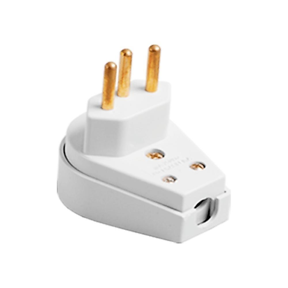Plugue Macho Angular Ilumi 2 Pinos 10A 250V Branco
