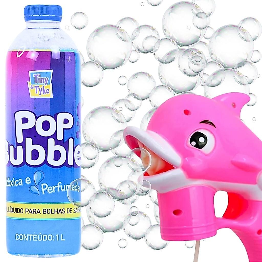 Kit 3 Unidades Refil Bolha De Sabão Liquido Bubble Pop 1L - Tiny Tyke