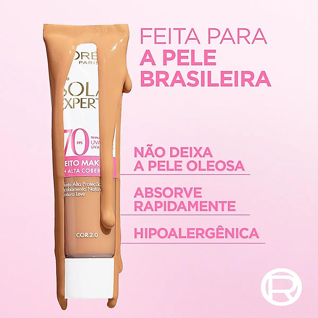Protetor Solar Expertise Efeito Make-up Fps70 Cor 2.0 Loréal Paris 30G