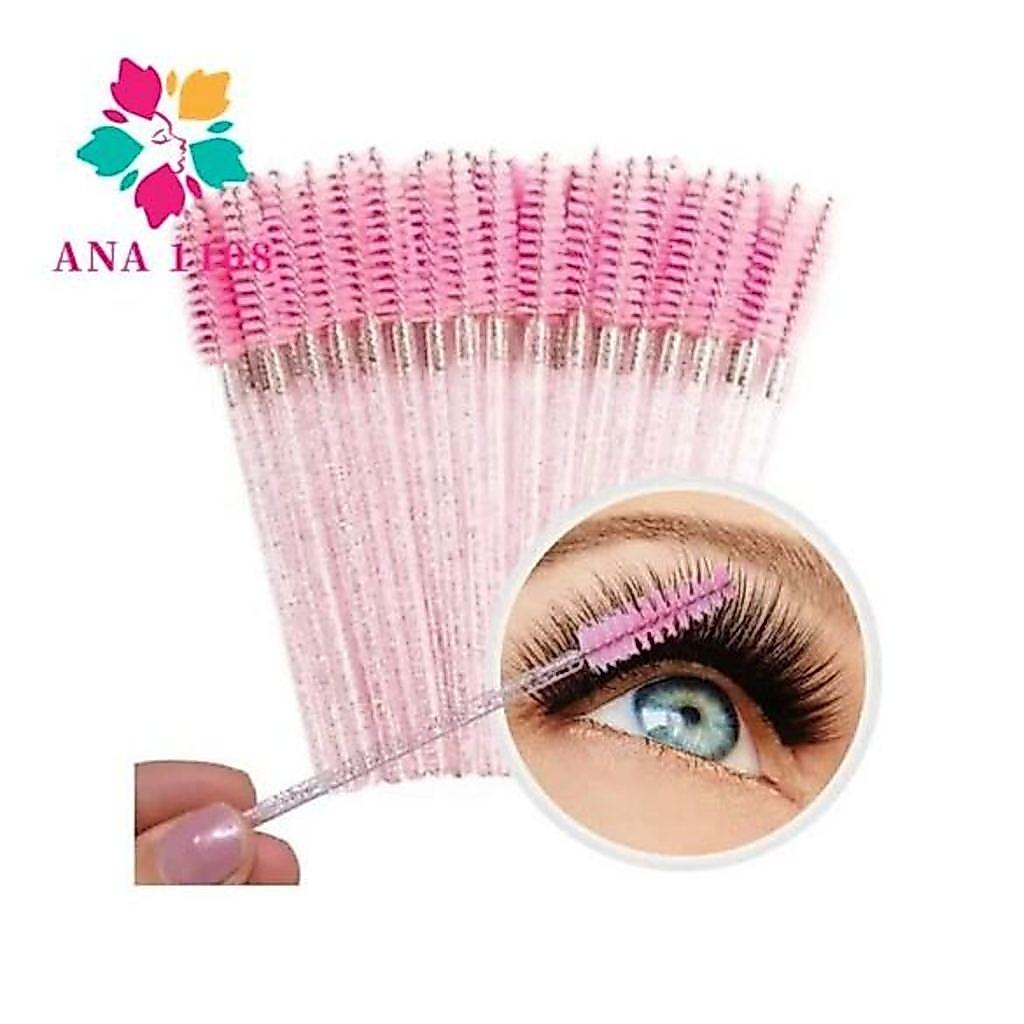 Kit 600 Unidades Escovinhas Com Glitter E Sem Glitter Extensão De Cílios E Sobrancelha