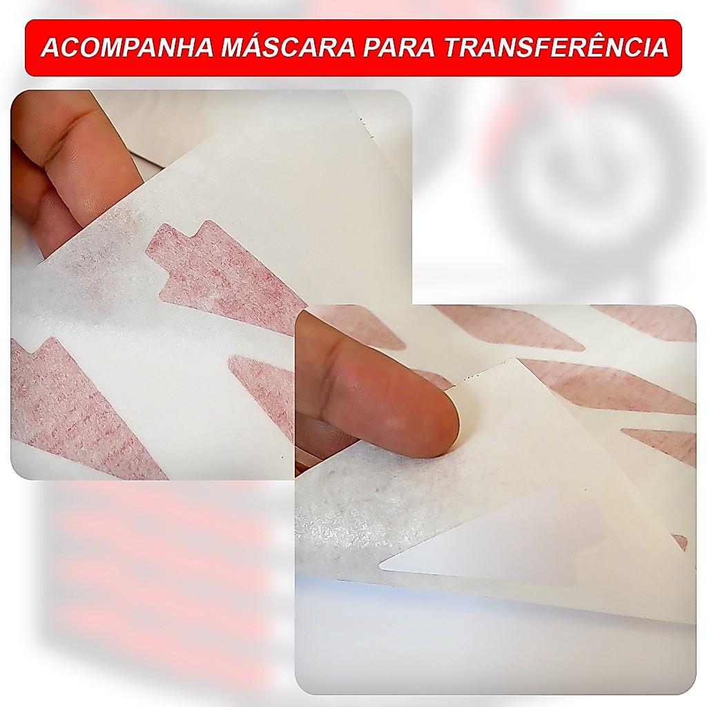 Kit 8 Adesivo Roda Fan 160 Grande Para Moto Branco E Vermelho Colante