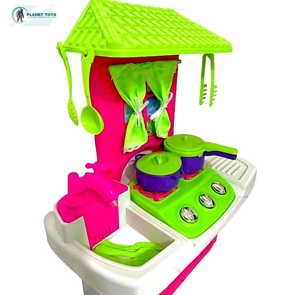 Cozinha Glamourosa Infantil Lua De Cristal Com Acessórios E Torneira Que Sai Água De Verdade