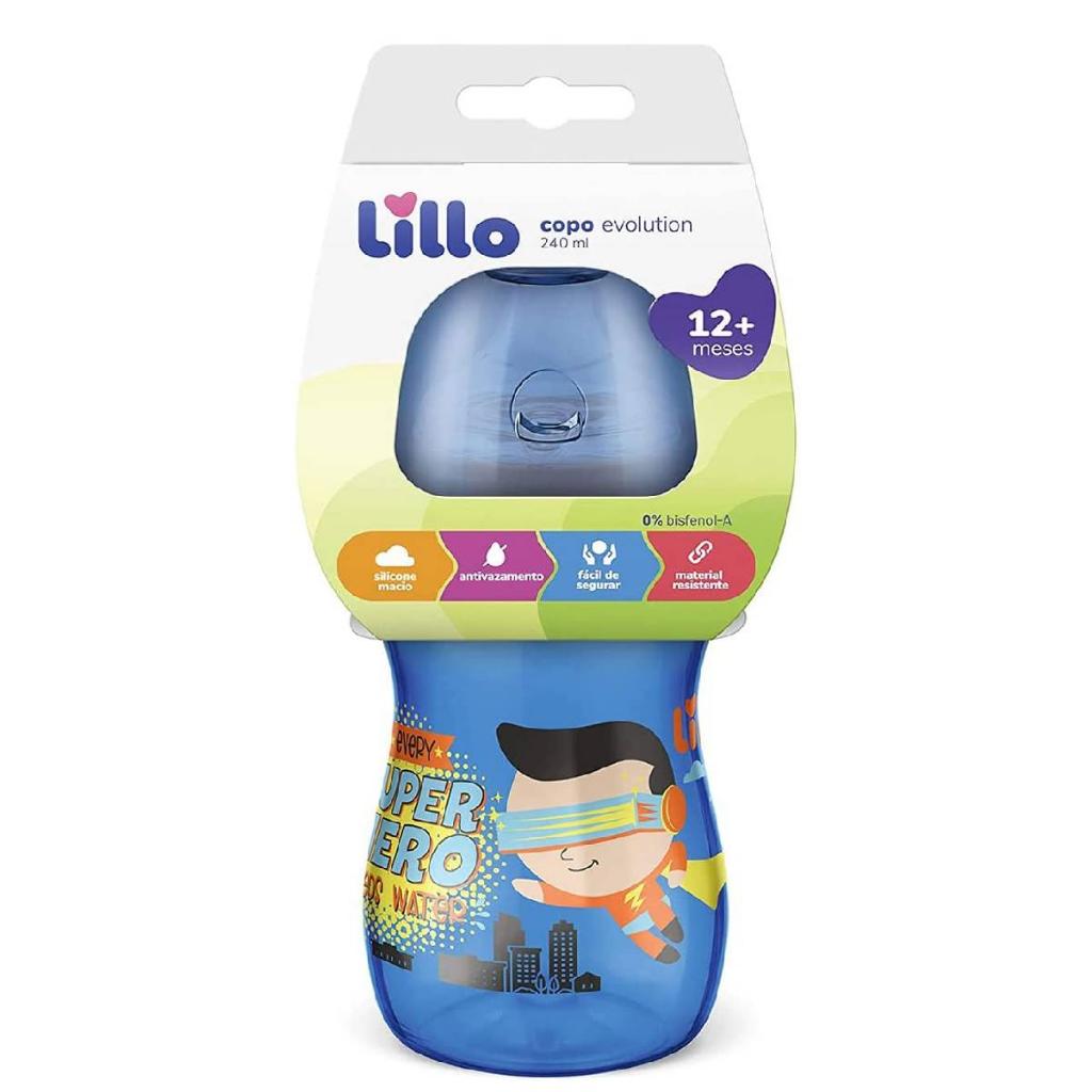 Copo De Treinamento Infantil Evolution 240ml Azul - Lillo
