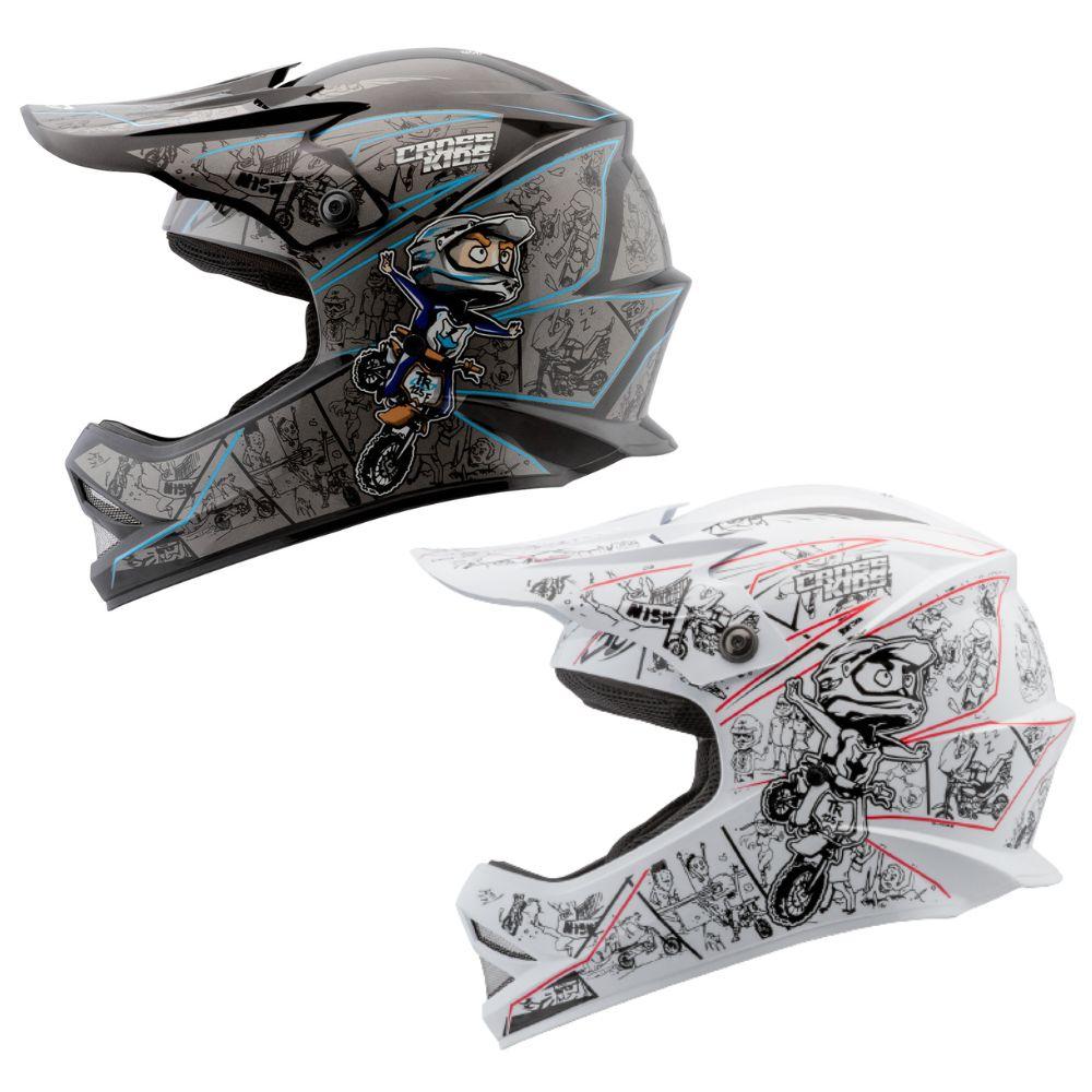 Capacete Motocross Infantil Cartoon Racing Para Criança