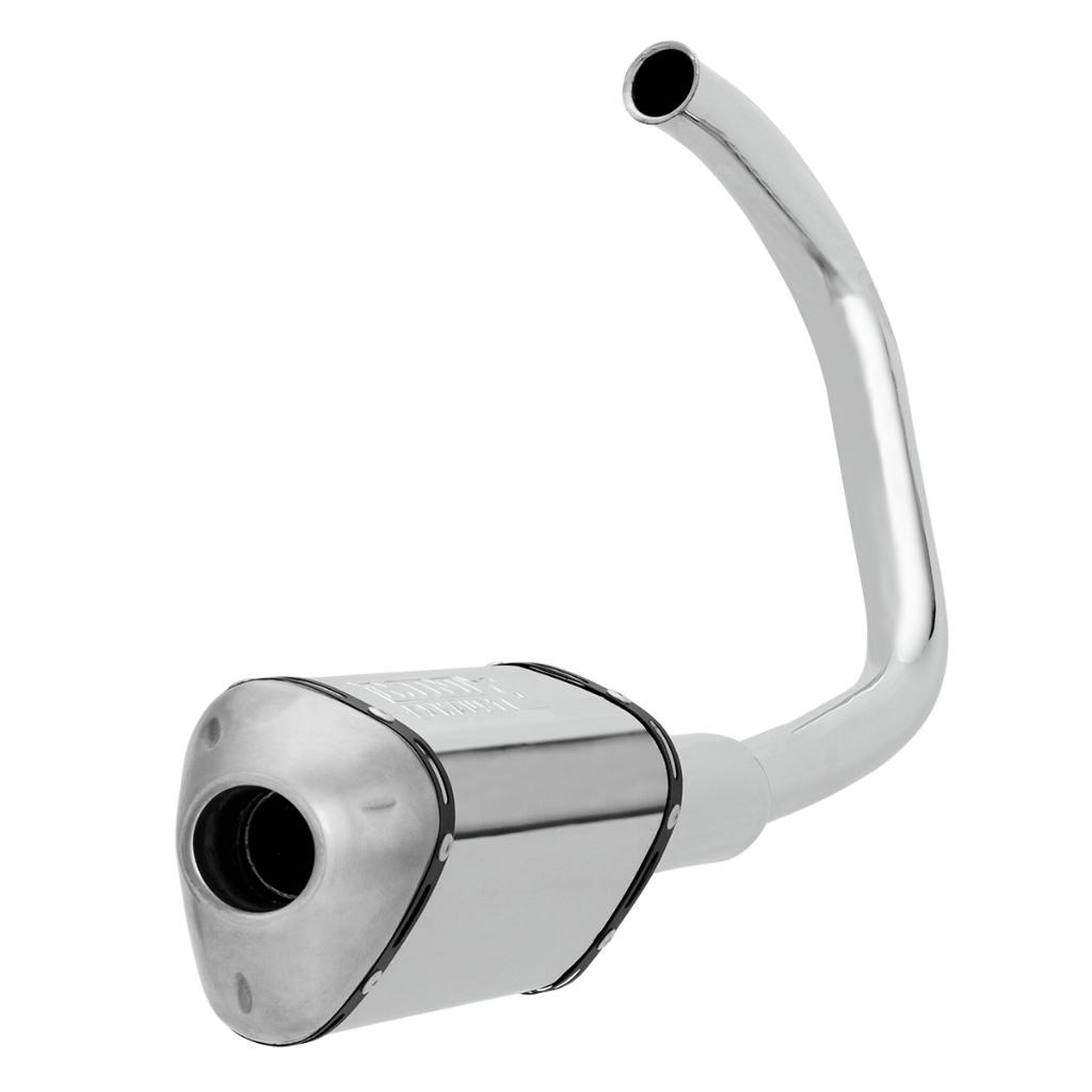 Escapamento Escape Moto PRO Tork Mini 3 Stamp Cg Titan 1976 Até 1999 Cromado Com Ponteira