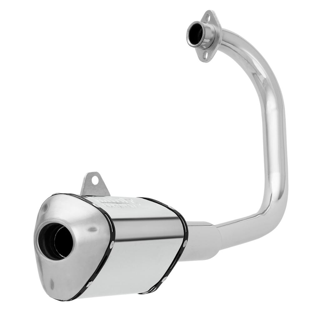 Escapamento Escape Moto PRO Tork Mini 3 Stamp Honda Titan Esd 150 2004 - 2008 Cromado Com Ponteira