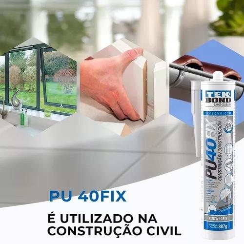 Adesivo Silicone Pu 40 Fix Para Construção Cinza Tek Bond/Adesivo Silicone Pu 40 Fix