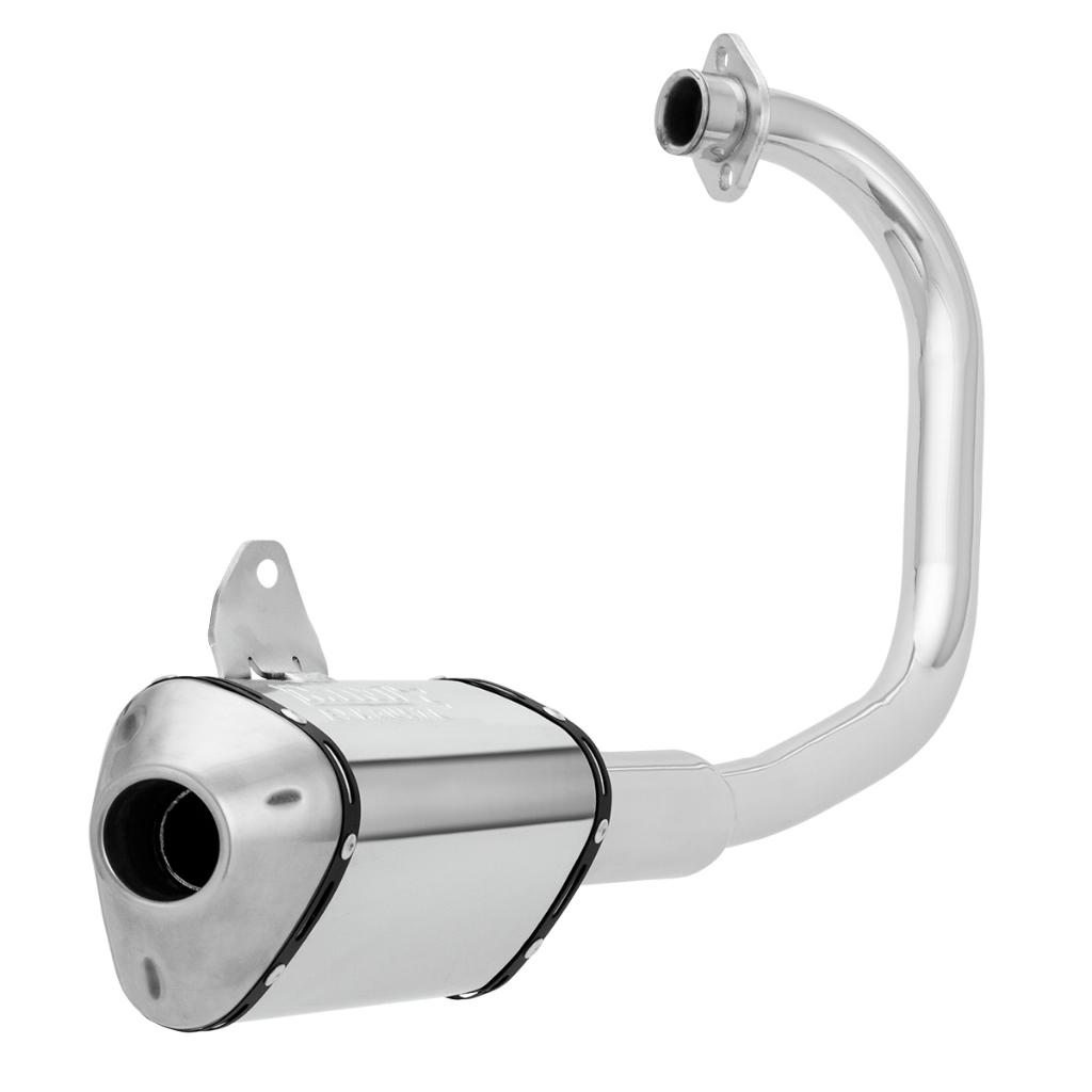 Escapamento Escape Moto PRO Tork Mini 3 Stamp Titan Ex Esd 150 E Fan 150 Esdi 2014 - 2016 Cromado