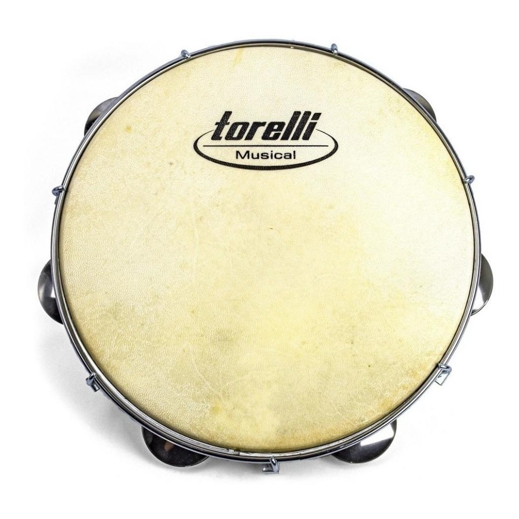 Pandeiro Torelli 10 Polegadas Pele Animal Profissional Tp300