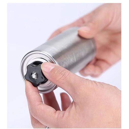 Moedor De Café Com Viseira E Ajuste De Granulometria Manual Gourmet Profissional Em Aço Inox Com Manivela