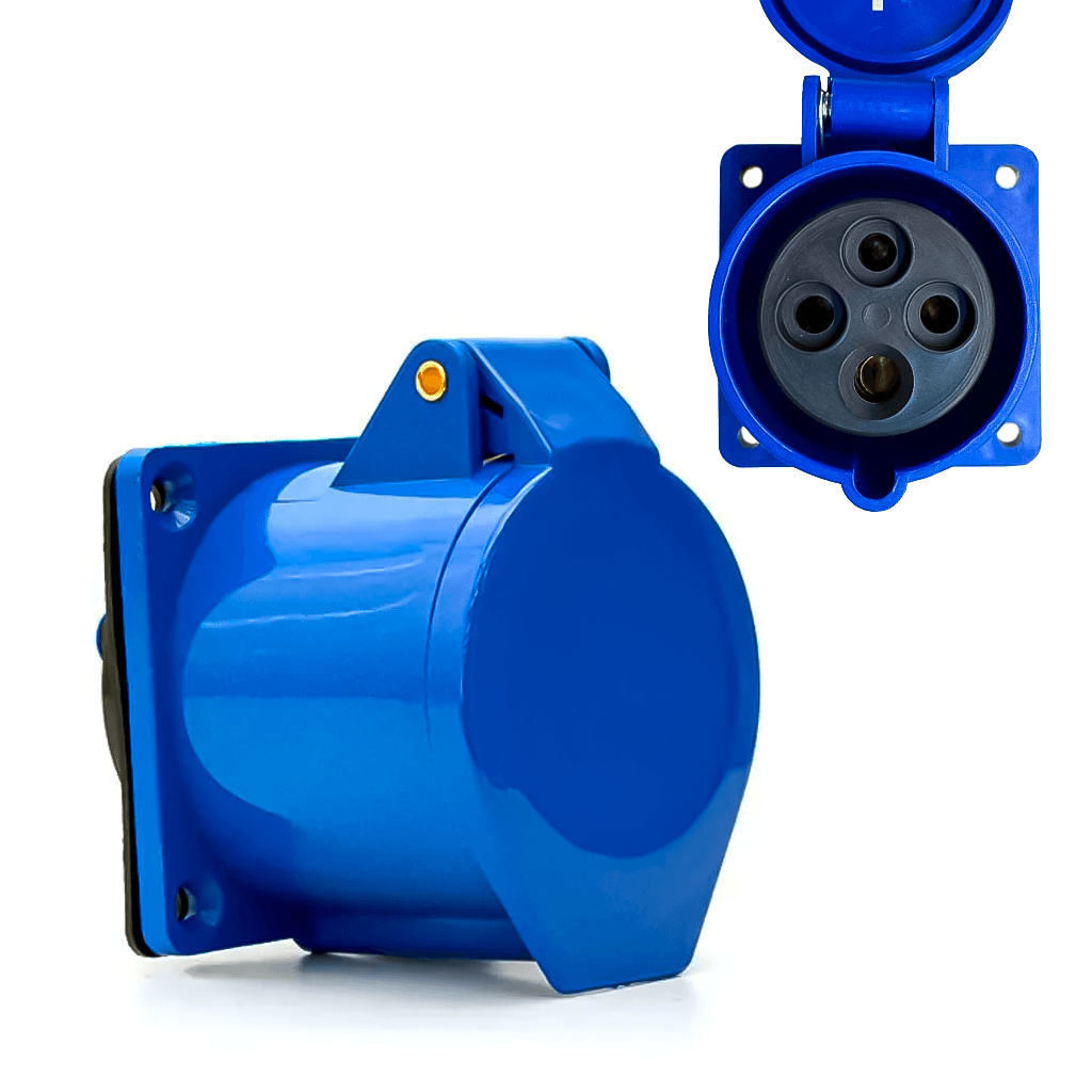 Tomada Industrial Acoplamento Plug Macho 32A 2P+T 220V Para Equipamentos Pesados Alta Tensão