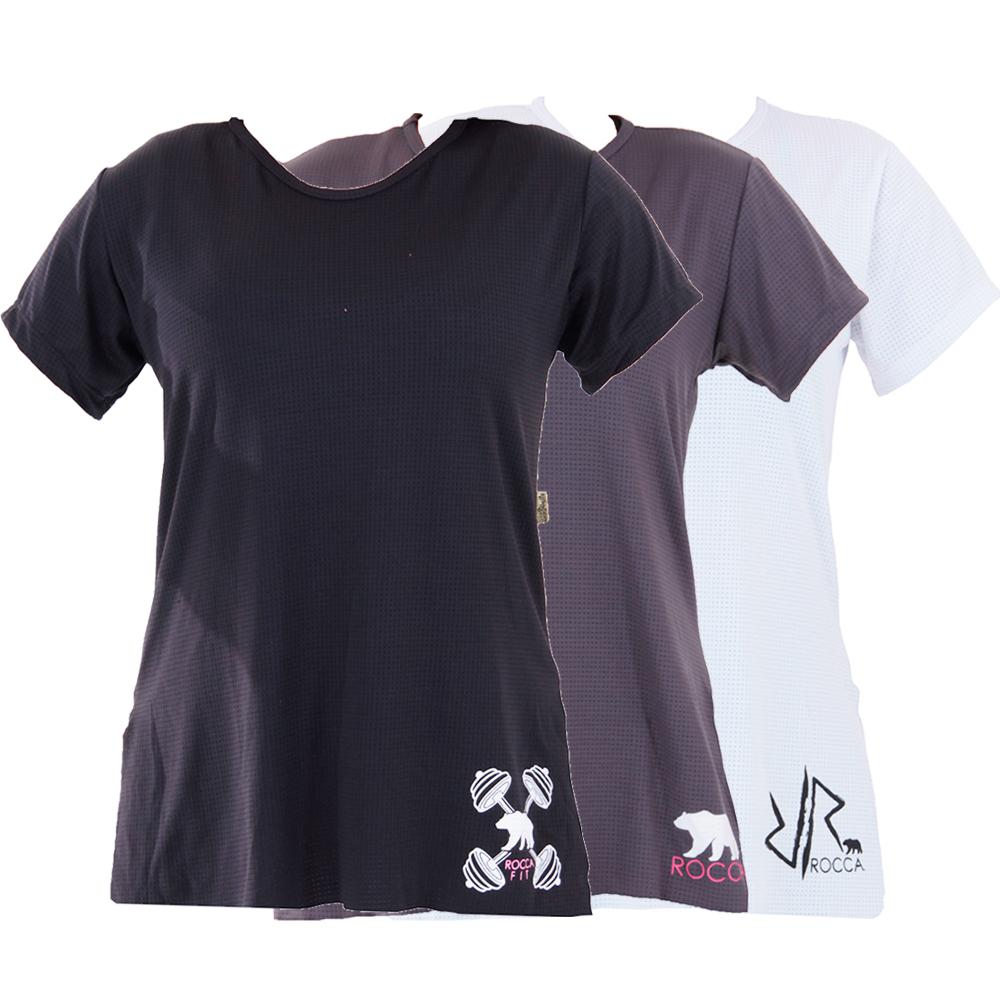 Kit 3 Blusas Feminina Dry Fit Poliamida Academia Fitness Esportiva