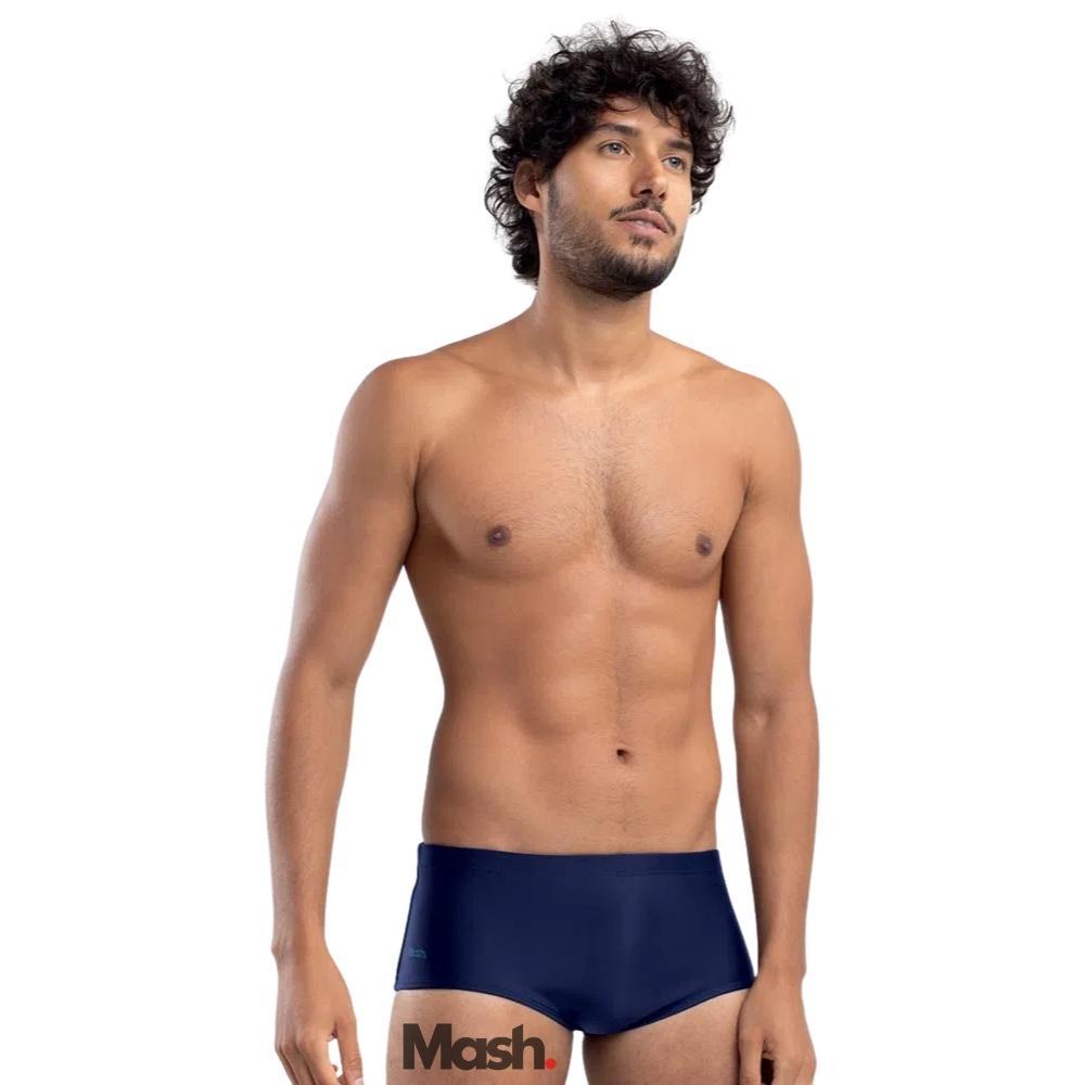 Sunga Lisa Slip Mash Básica Moda Praia Verão Adulto Masculina Com Vivo Lateral
