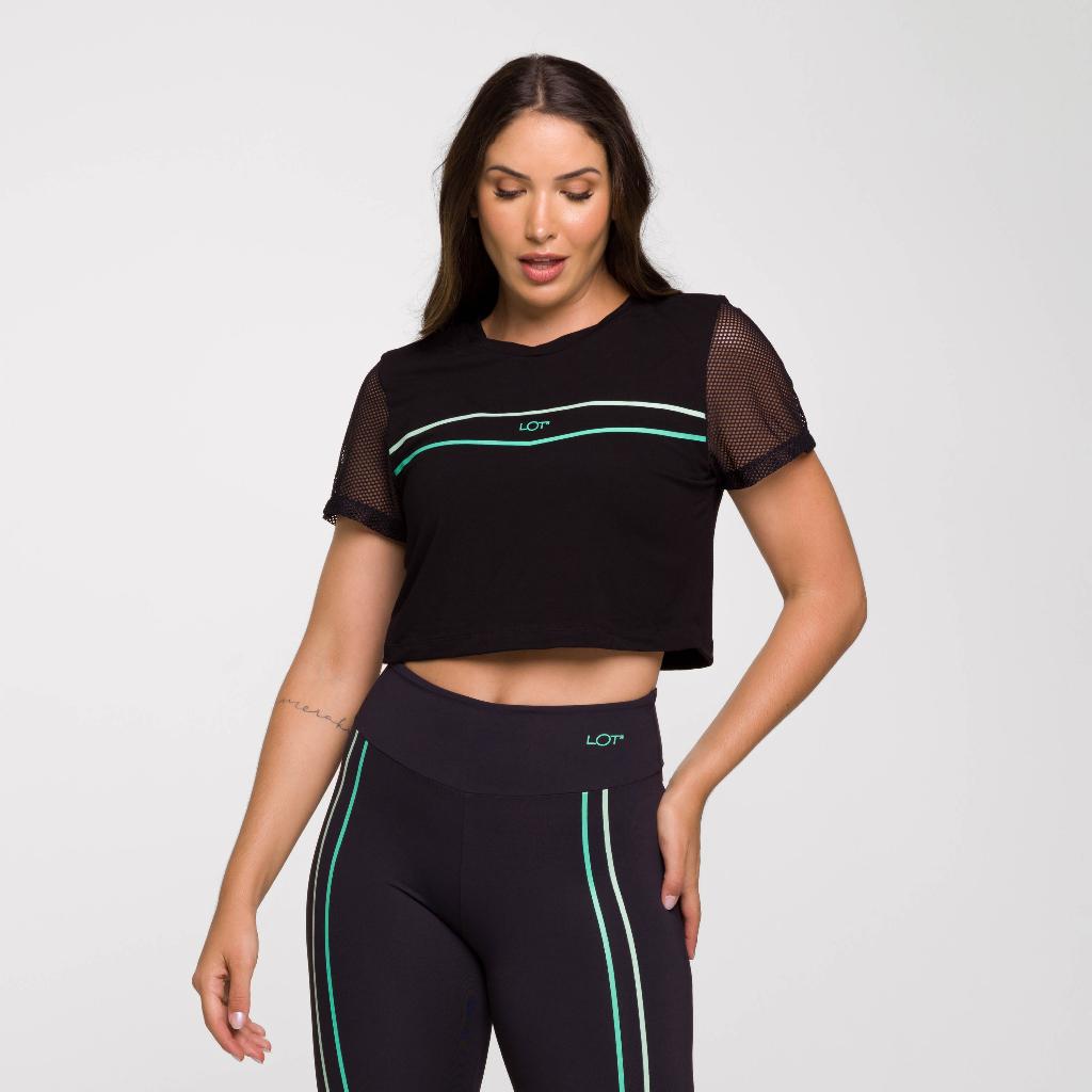 Cropped Viscolycra Feminino Preto Para Academia E Treinar Regata Fitness Feminina F