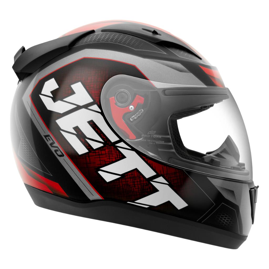 Capacete Moto Fechado Jett Evo Line Brilhante Integral Masculino E Feminino PRO Tork