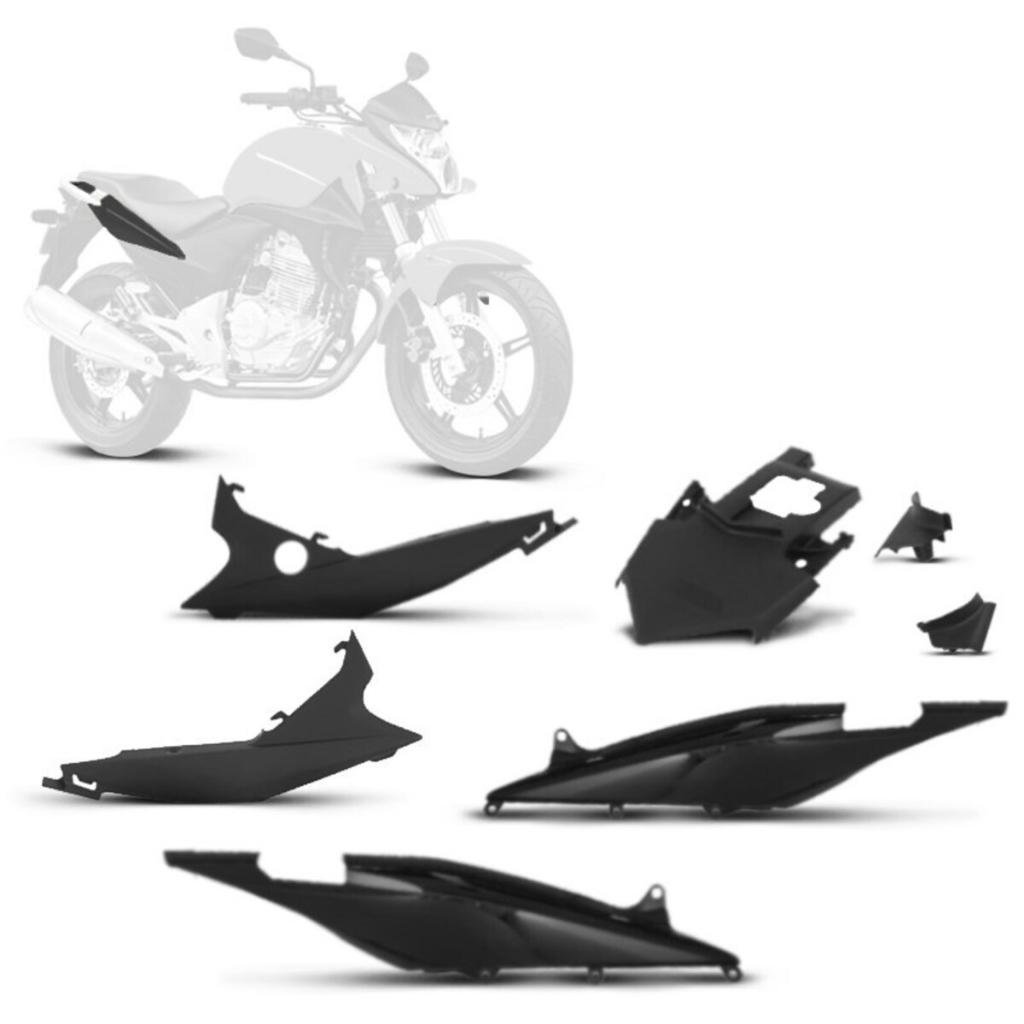 Kit Carenagem Cromo Forte 3 Peças Plásticas Para Moto Cb 300r 2010 2011