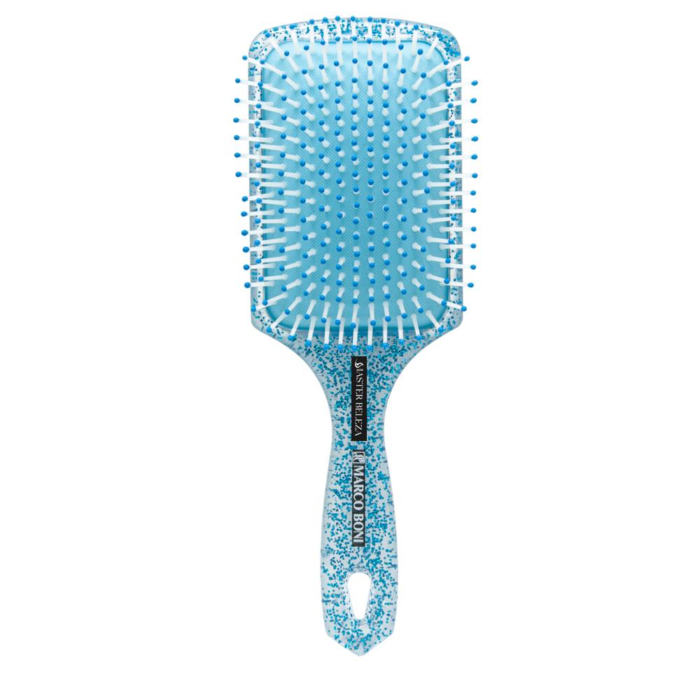 Escova Raquete Marco Boni Glitter Azul