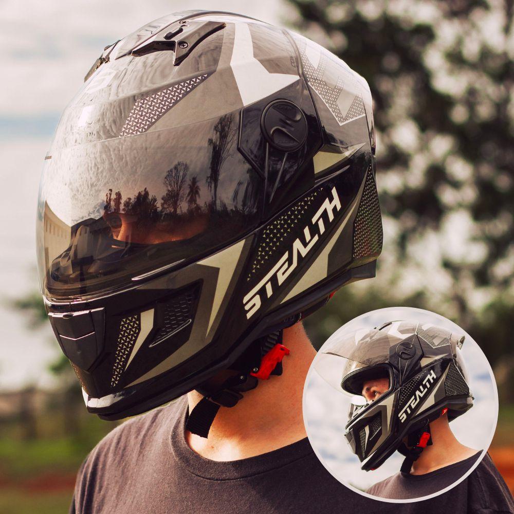 Capacete Fechado Esportivo Stealth Concept Viseira Fumê