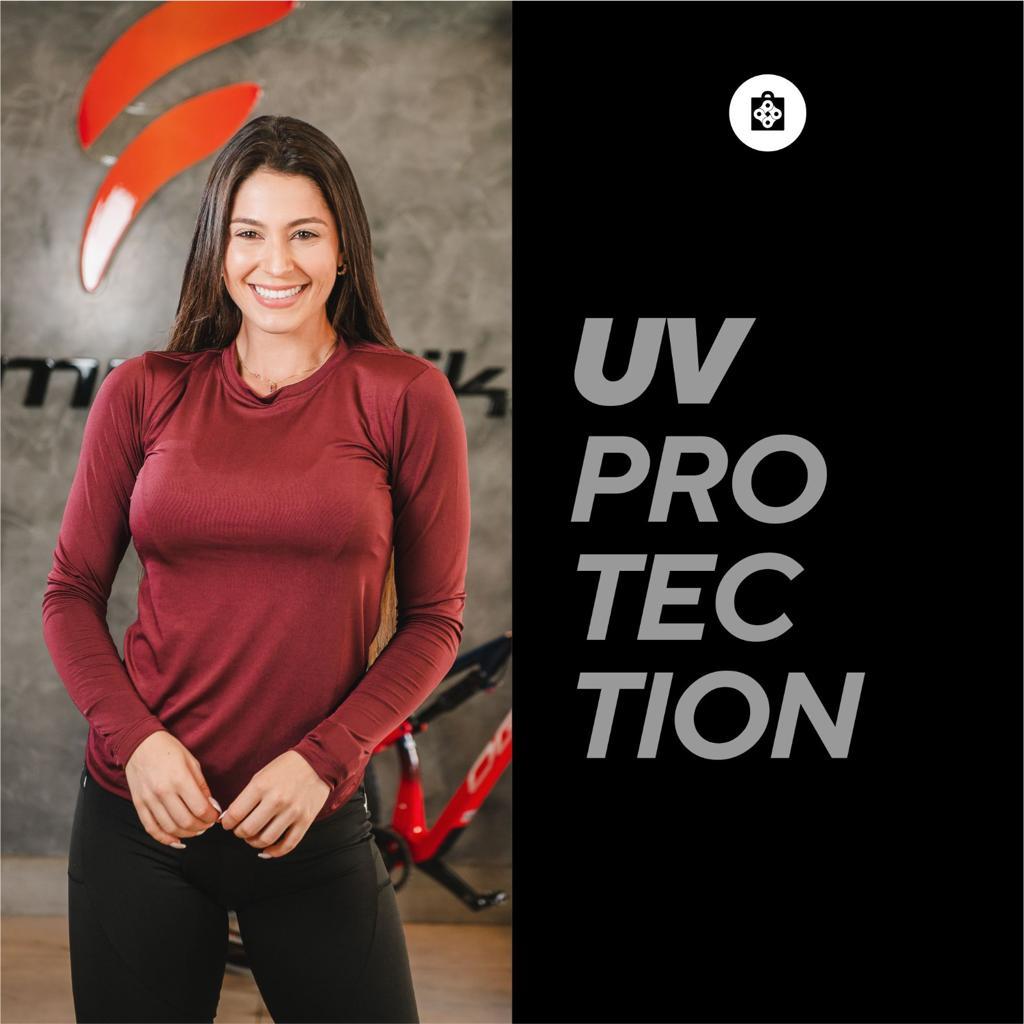 Camisa Proteção Solar Uv Feminina Manga Longa Segunda Pele Térmica Lisa Academia Fitness Treino