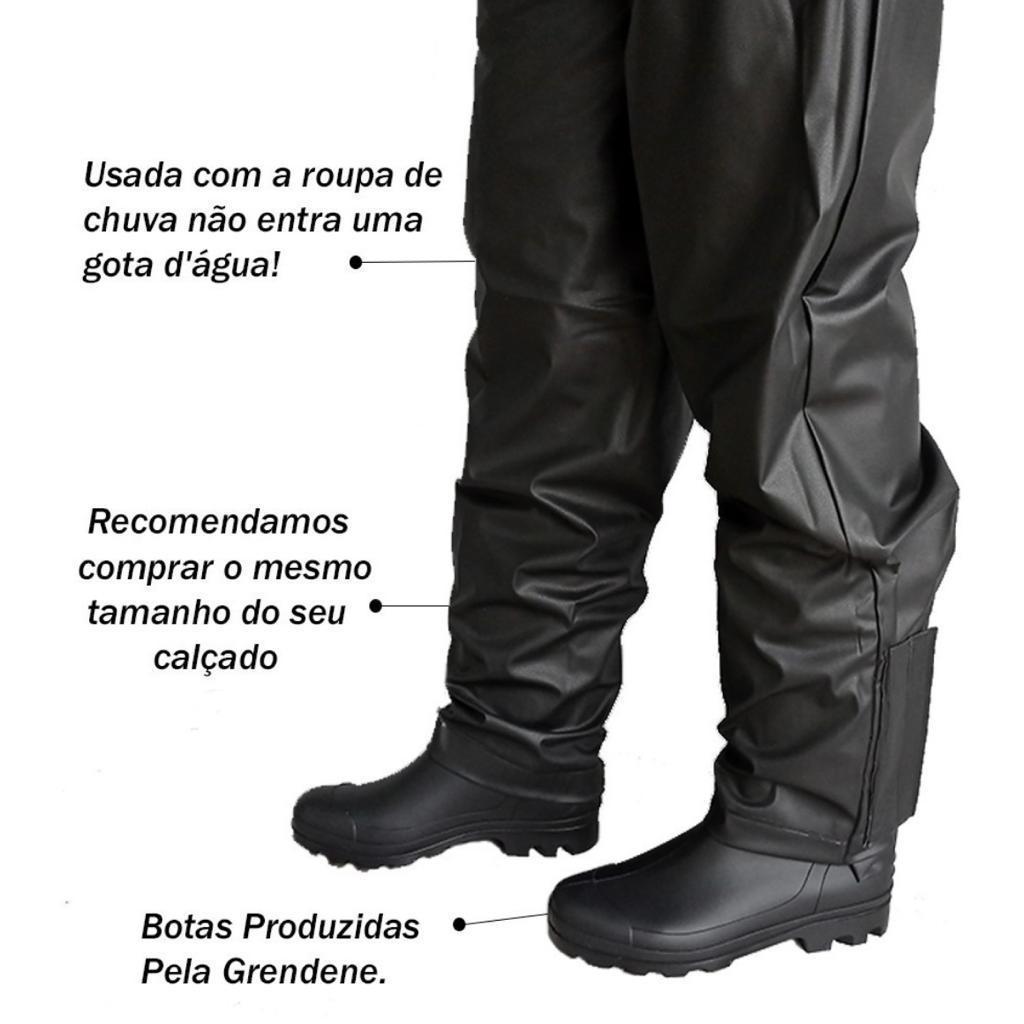 Capa De Chuva - Conjunto Calça Jaqueta Impermeavel Luxo Pvc Pioneira - Moto/Motoboy/Motoqueiro + Bota Borracha