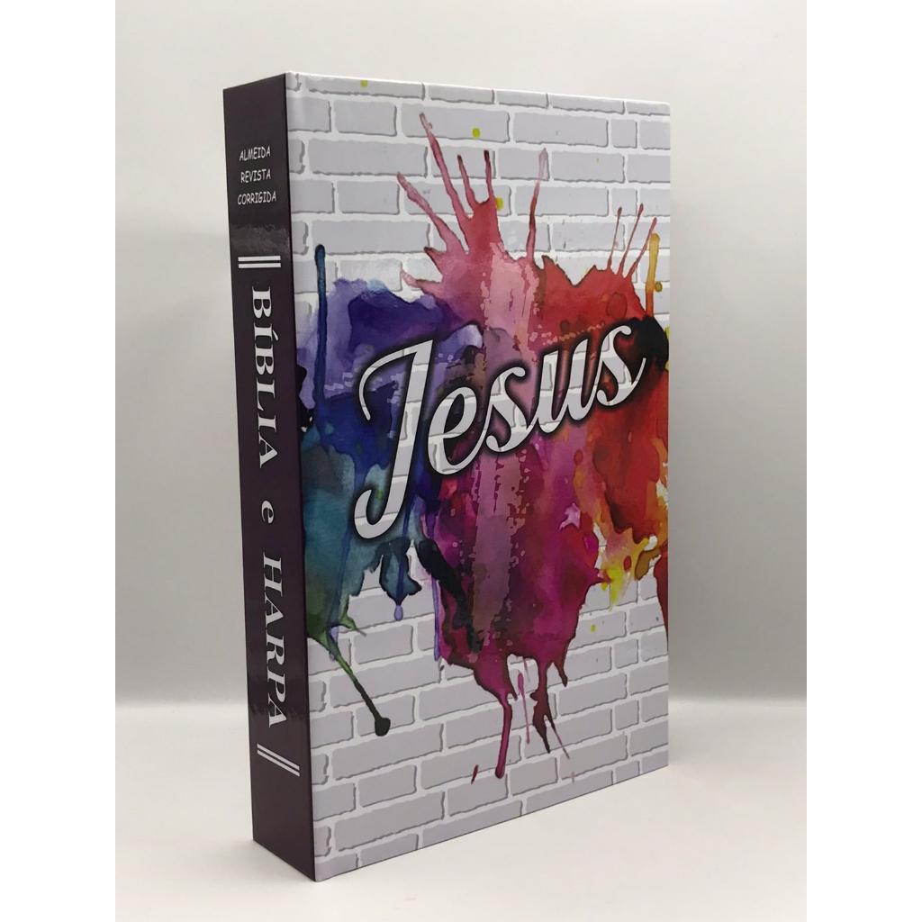 Bíblia Sagrada Tamanho Grande Capa Dura Com Harpa Palavras De Jesus Em Vermelho Jesus