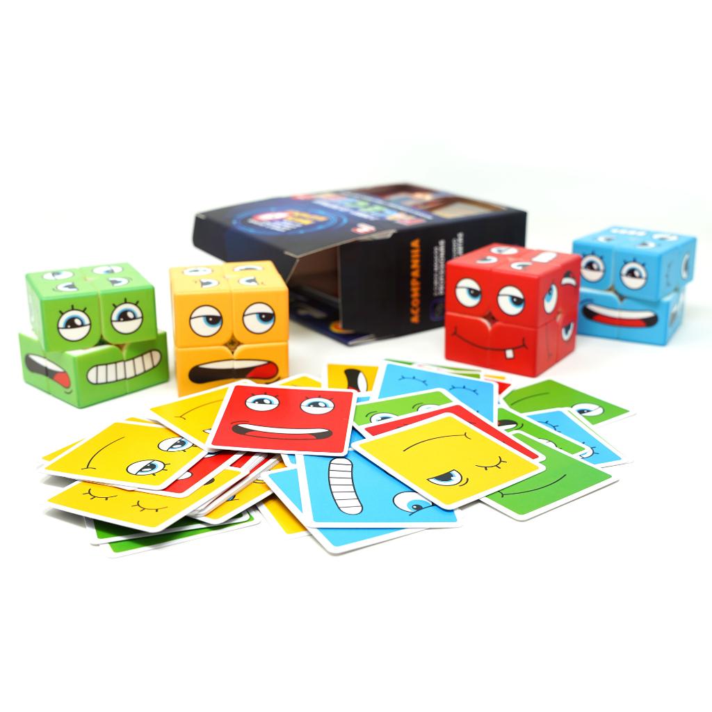 Jogo Face Cube Com 2 Cubos Personalizados E Baralho De 60 Cartas
