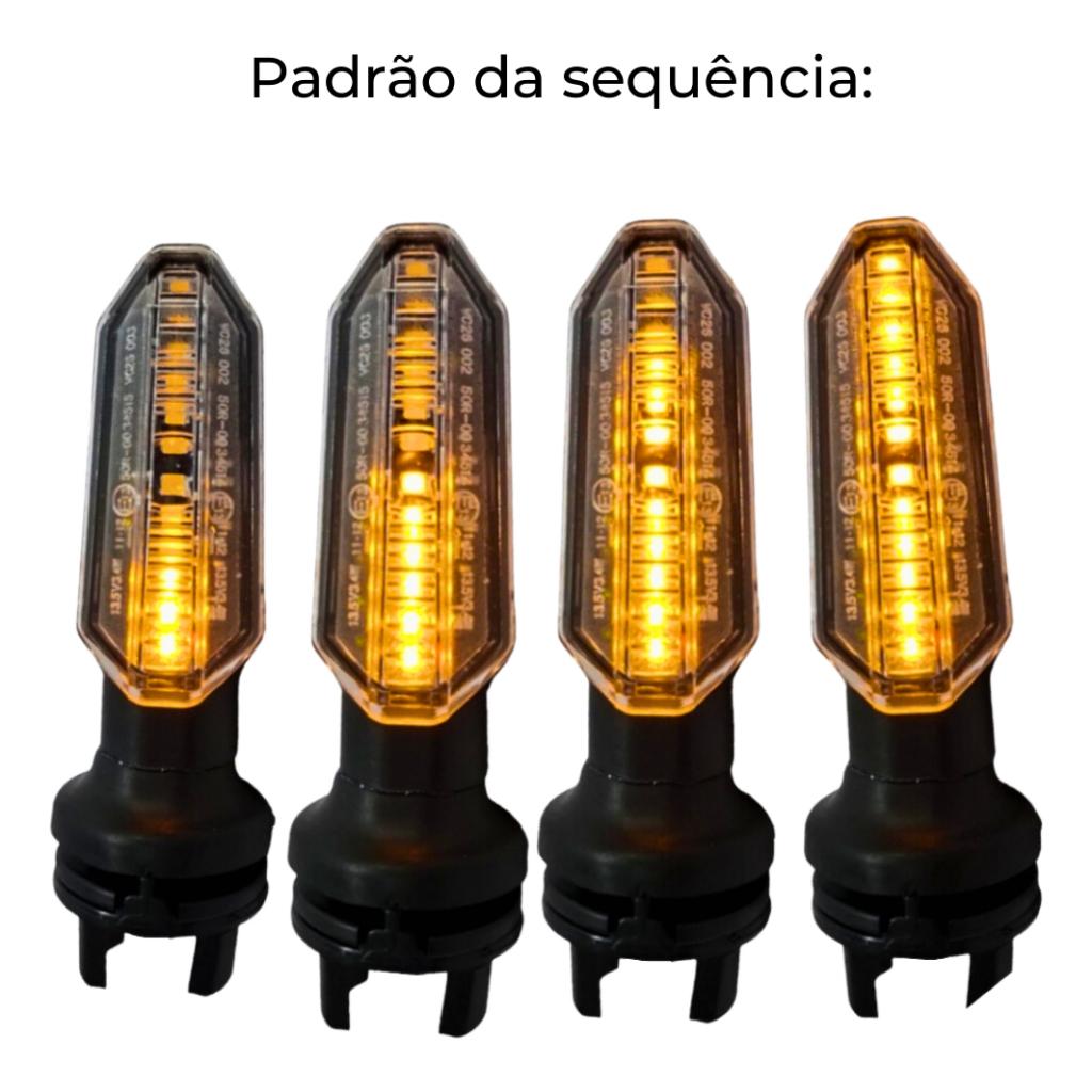 1 Unidade De Pisca Seta LED Sequencial Moto Modelo Honda Cb Twister