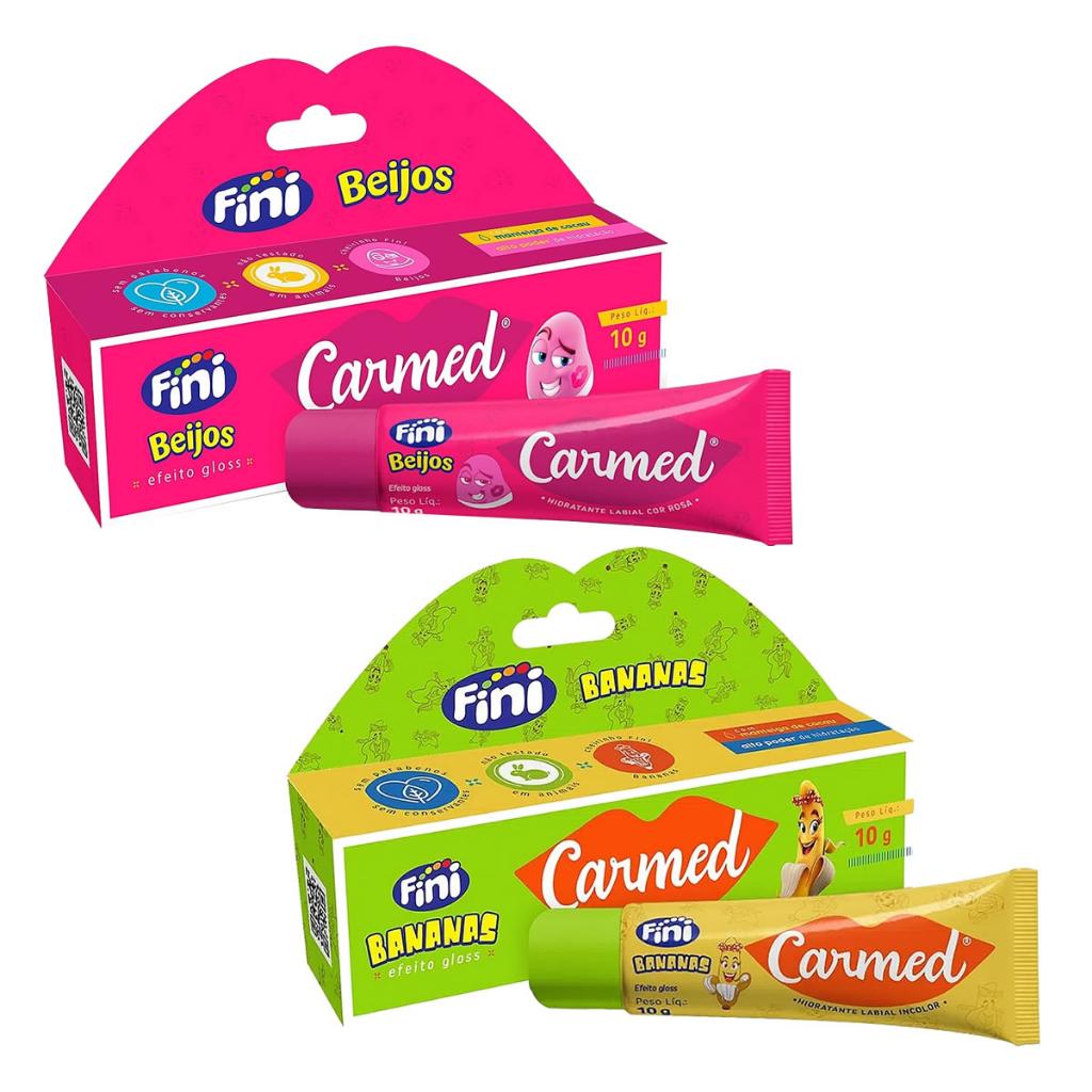 Kit 2 Hidratante Labial Carmed Fini Beijos E Bananas