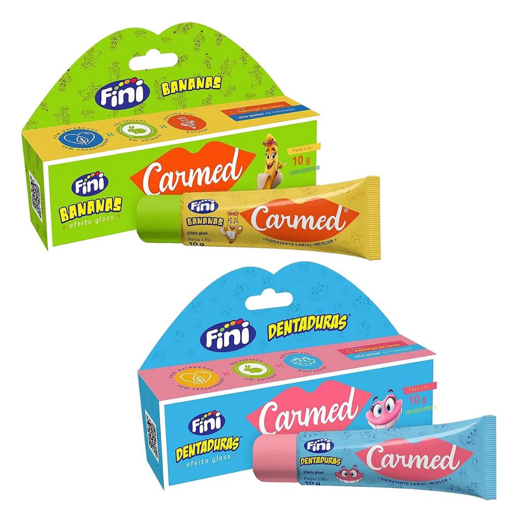 Kit 2 Hidratante Labial Carmed Fini Bananas E Dentaduras