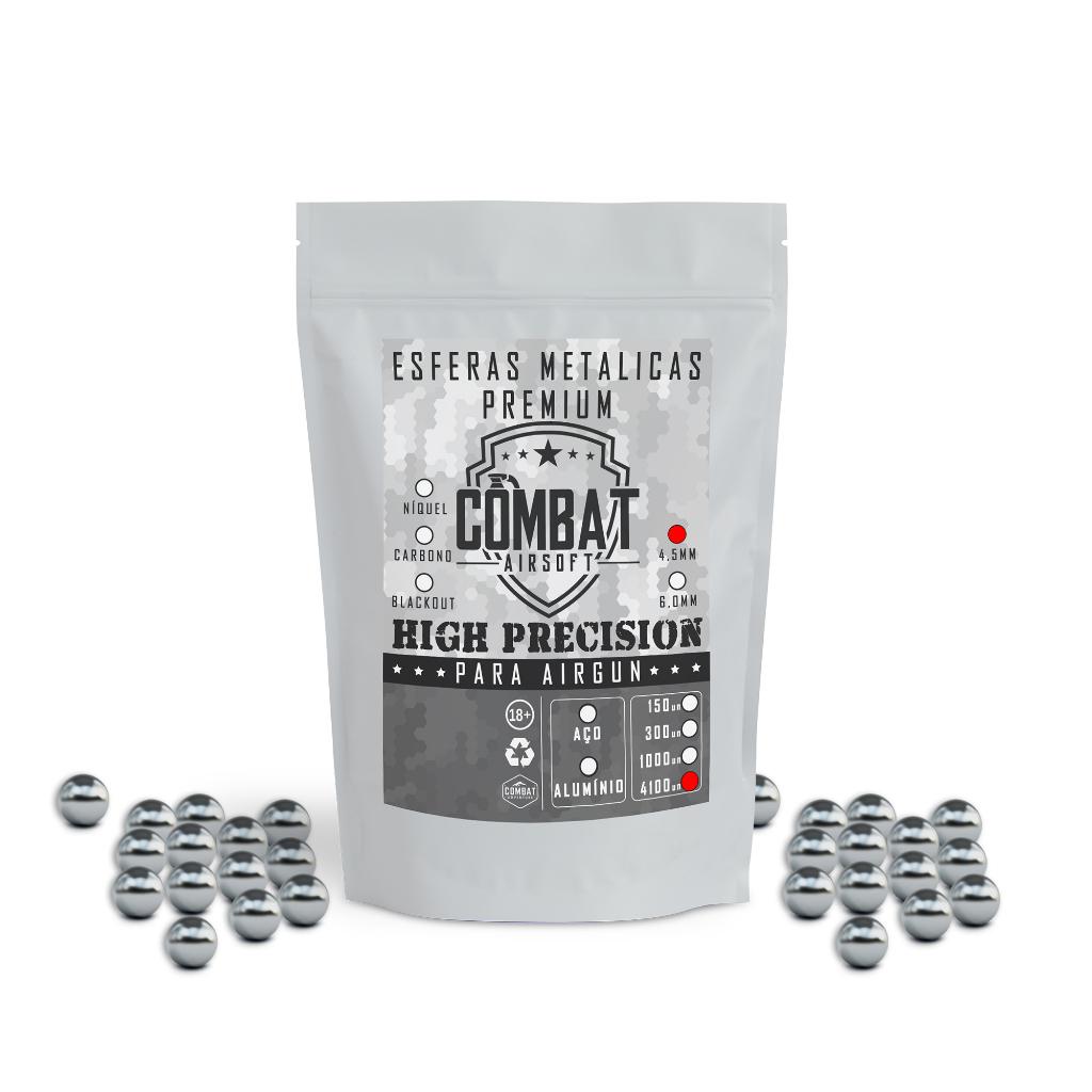 Pacote Esferas Aço Combat Airsoft 4.5mm 4100un