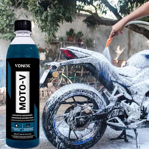 Kit Para Lavar Moto Tok Final Moto-v Restaurax Pneu Pretinho Vonixx
