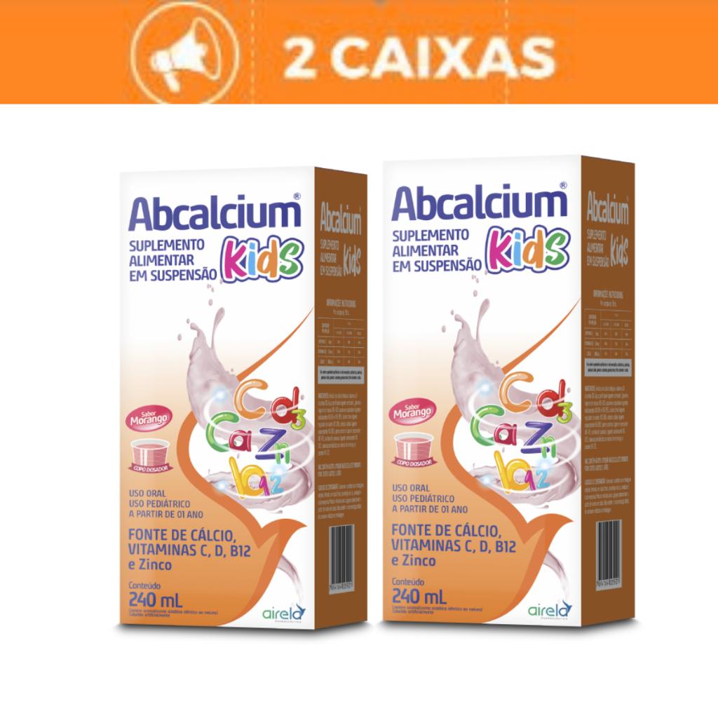 Kit C/2 Abcalcium Kids B12 Cálcio + Vitaminas D + B12 240 Ml Airela