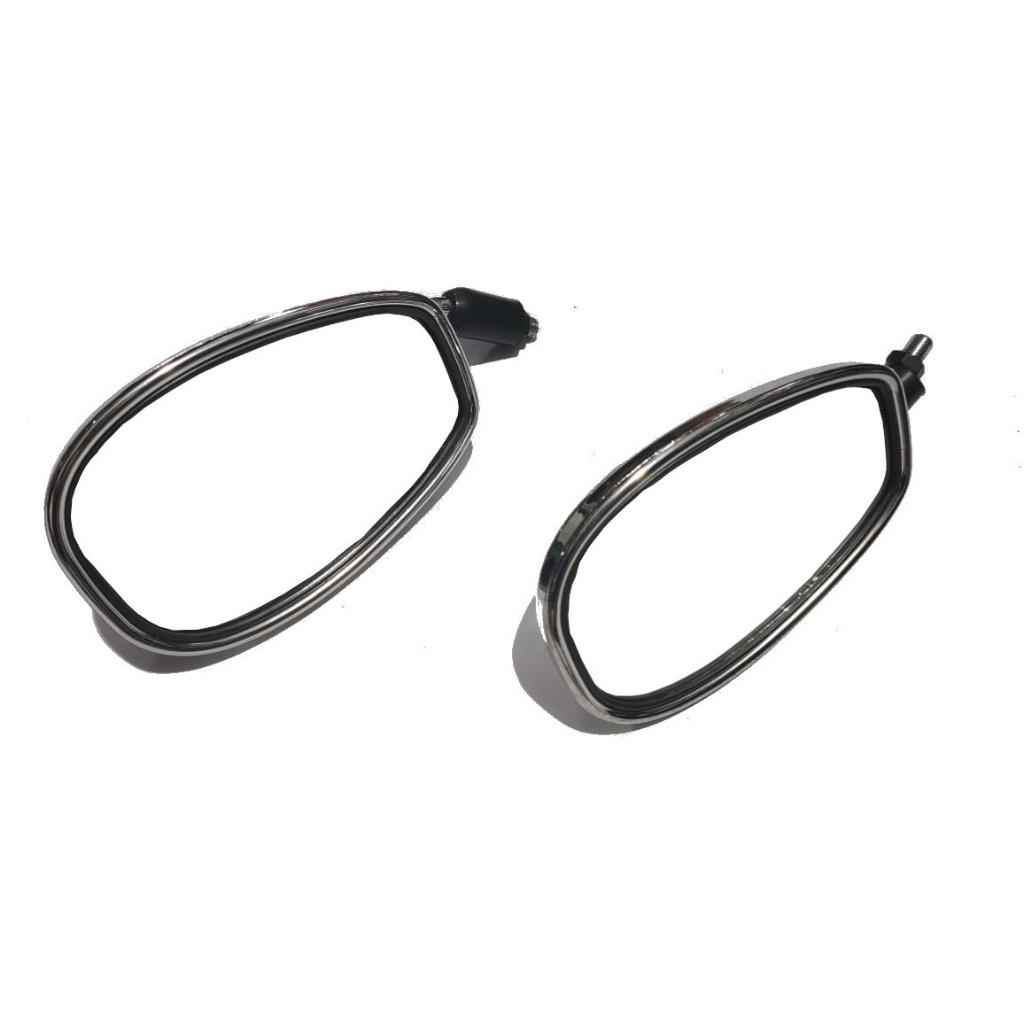Par Espelho Retrovisor Moto Custom Café Racer Cromado Lente Convexa